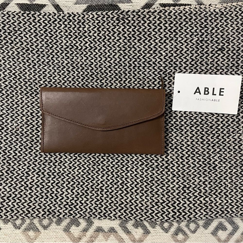 Able Brown Leather Envelope Wallet